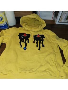 ROKU STUDIO Yellow Tear Drop Size Large Hoodie "God Will Rise"